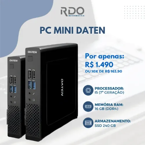 Mini PC i5 7ª Geração 16GB RAM SSD 240GB - Compacto Ideal para Trabalho