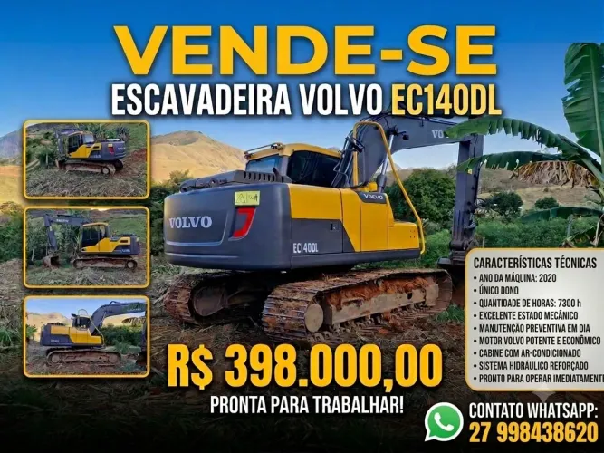 Escavadeira Volvo EC140 ano 2020