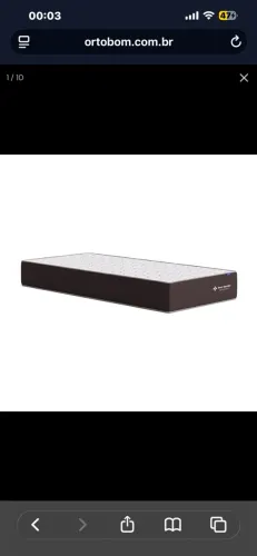 CAMA BAÚ SOLTEIRO + COLCHÃO ORTOBOM