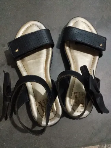 Sandália Papete Infantil Candy com Laço Preto Pampili feet care