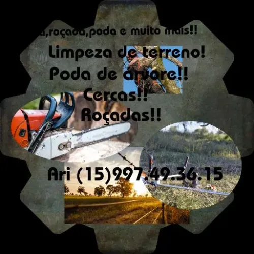 Faço cercas, poda de árvore, roçadas de foice ou roçadeira..