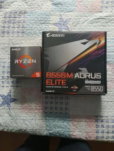 Kit Ryzen 5 5500 + b550 aorus elite (novo)