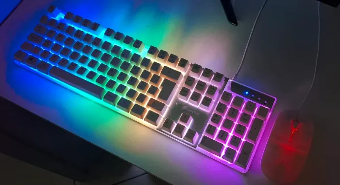 Kit Gamer OEX TC205 RGB + Mouse Branco USB