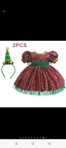 Vestido Natal pronta entrega bebê 12-18 meses