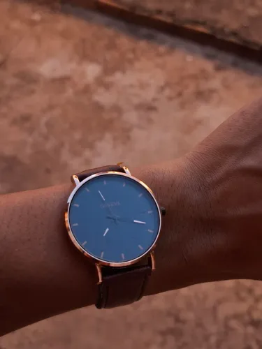 Relógio Masculino Original Geneva pulseira de couro NOVO