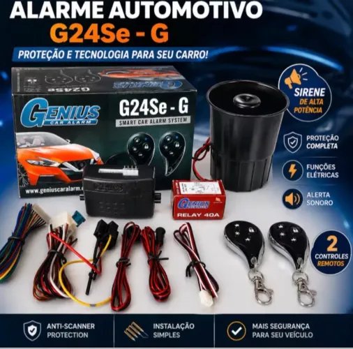Alarme automotivo Genius completo!