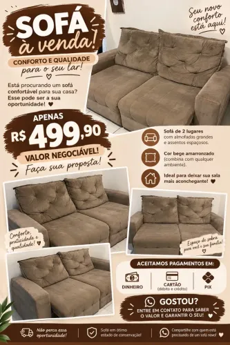 SOFÁ À VENDA! OPORTUNIDADE IMPERDÍVEL!