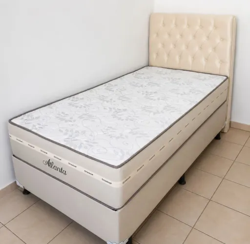 Cama box d28 solteiro semi ortopedica novas
