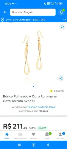 Brinco e colar Rommanel uma combinação perfeita e sofisticada.