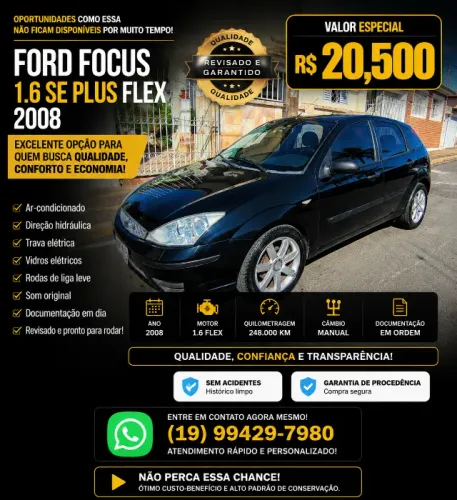 Ford Focus 1.6 S/se/se Plus Flex 8v/16v 5P 2008