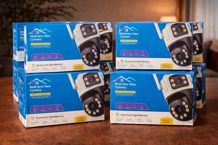 Câmera de Segurança Wi-Fi - 2 Cameras em 1 + Rastreamento automático +Visão 360°