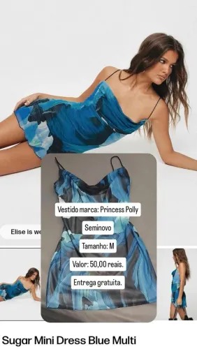 Vestido azul Princess Polly - mini dress