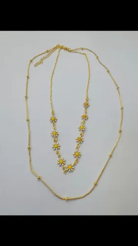 Colar duplo banhado a ouro 24k lançamento 
