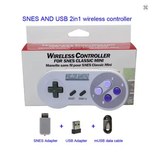 Controle Sem Fio 2.4G para SNES mini e PC