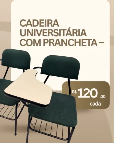 Cadeira universitária com prancheta fixa