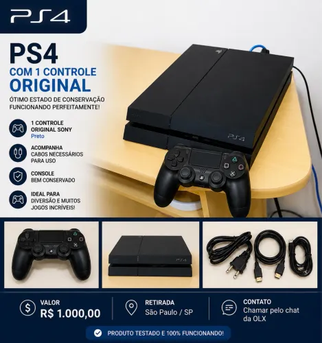 PlayStation 4 500GB + 1 controle original