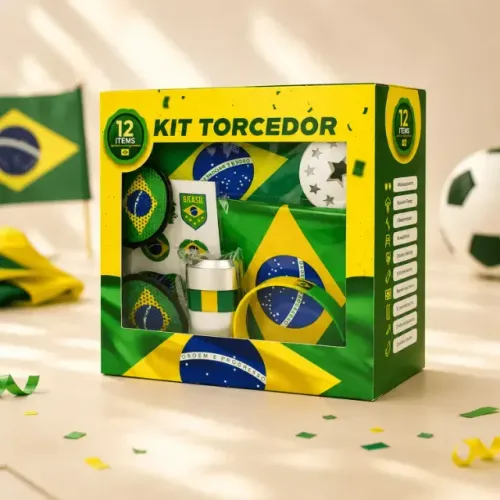 Kit Torcedor Brasil 12 Peças, Ideal Para Copa Do Mundo 2026