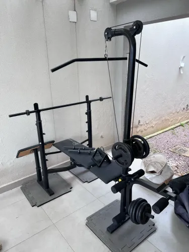 Estação de musculação completa + 40kg em anilhas 