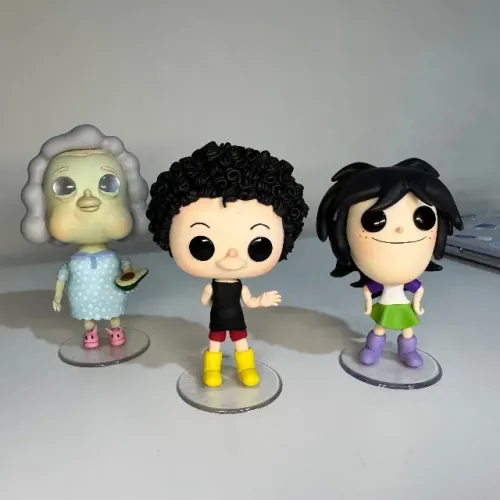 Kit com 3 Funko Pop De Biscuit do desenho Irmão Do Jorel (Irmão do Jorel, Vovó Juju e Lara