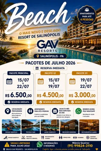BEACH GAV RESORT O mais novo e desejado de Salinas.