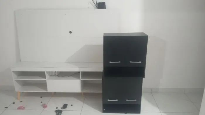Painel com raque e amario de cozinho novo nunca usado