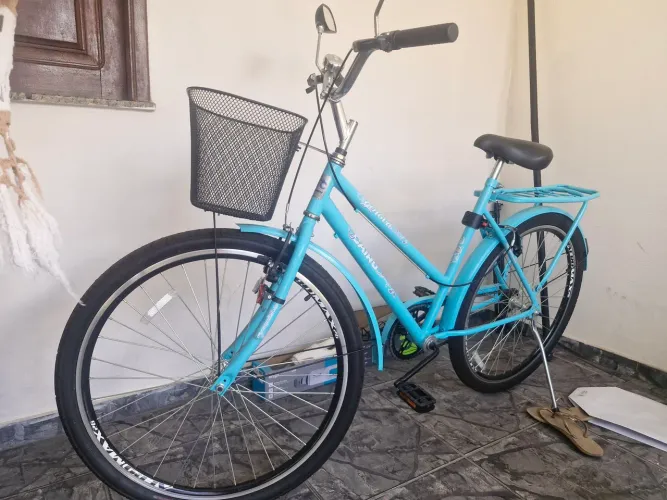 Bicicleta com cesta e garupa
