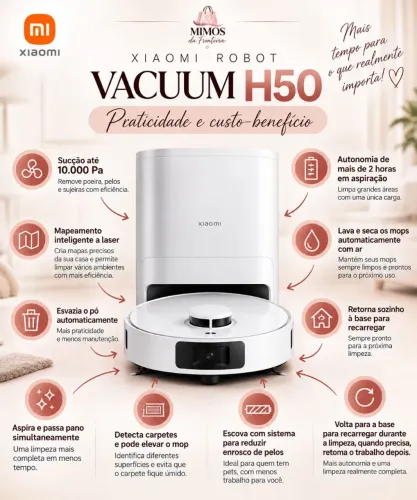 Aspirador Robô Inteligente Xiaomi Vacuum H50 110v / 220v