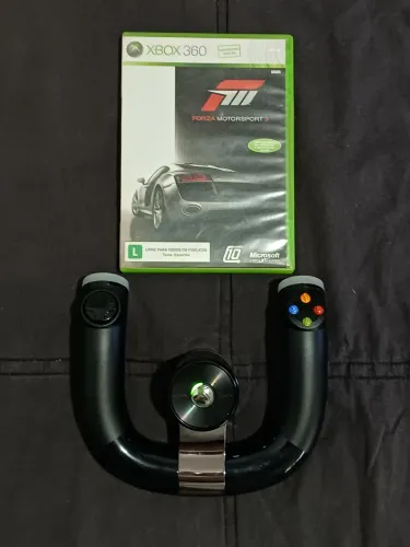 Kit Controle Volante Xbox 360 + Jogo Forza Motorsport 3 Original 