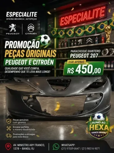 Parachoque dianteiro original Peugeot 207 - R$ 450,00