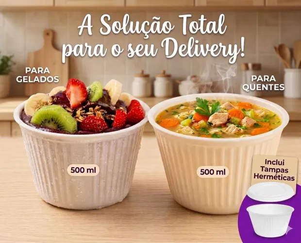 Kit Pote térmico isopor 500ml embalagem 