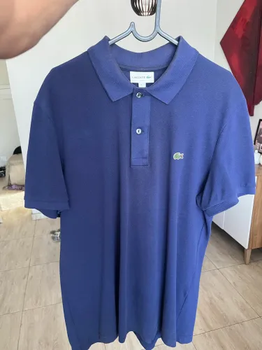 Camisa Polo Lacoste Slim Fit Azul - Tamanho 5 (G) - Original