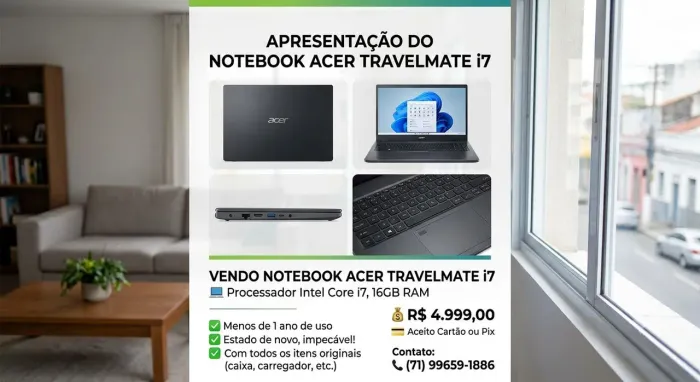 Notebook Acer TravelMate i7 16GB