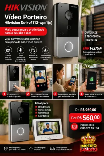 Vídeo Porteiro Hikvision Ds-kv6113-wpe1(c) Leitor De Cartão (Produto Novo)