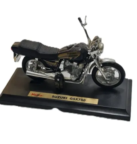 Miniatura de Motocicleta Clássica Suzuki GSX750 - Maisto (1:18). Miniatura colecionável d