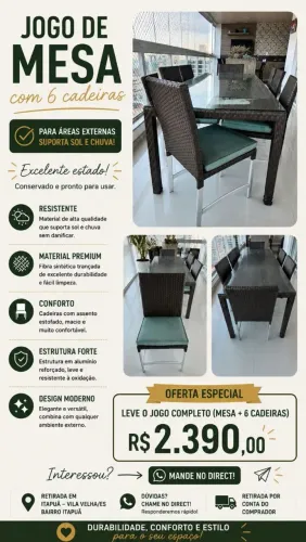 Jogo de mesa para área externa.