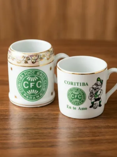 Par de Canequinhas Antigas Coritiba (Anos 70) - Raridade de Colecionador