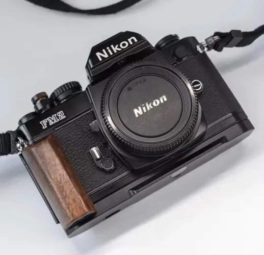 Punho de mão de madeira e metal para Nikon FM3a FM2n FM2 FE2 FE FM