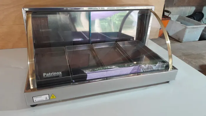 estufa elétrica vidro curvo Patrinox 4 bandejas