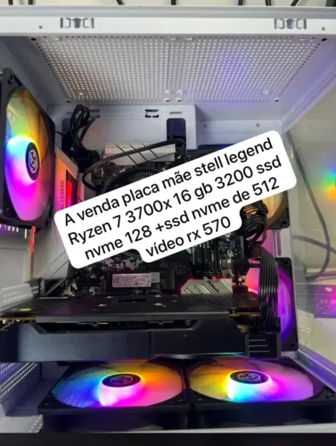 PC Gamer Completo Ryzen 7 (8 Cores) + RX 570 + SSD NVMe + Gabinete RGB