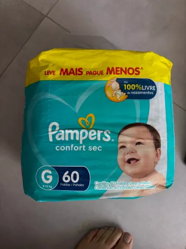Fralda Fraldas Pampers, Tamanho G, 60 Unidades