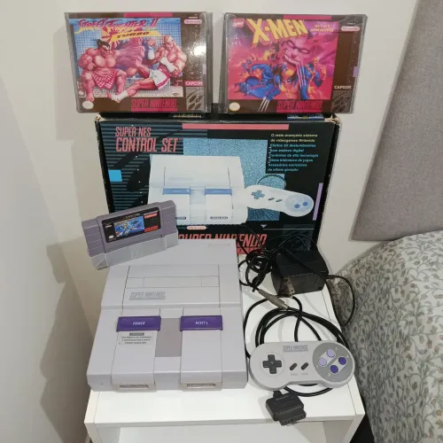 Super Nintendo com 3 Jogos