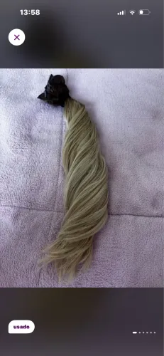 Megahair loiro pérola- método fita adesiva cabelo brasileiro do sul 50cm-95gramas