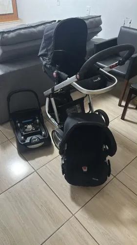 Carrinho de Bebê com Bebê Conforto Safety 1st TS Mobi Duo 3 Rodas até 15kg