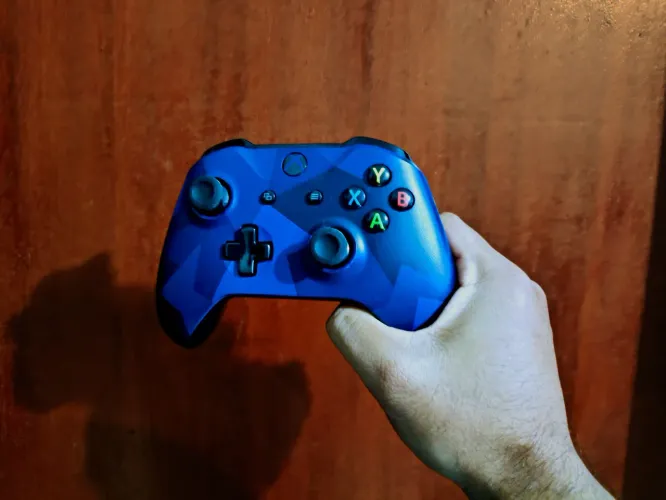 Controle Original Xbox One S Azul - 3 Meses de Garantia