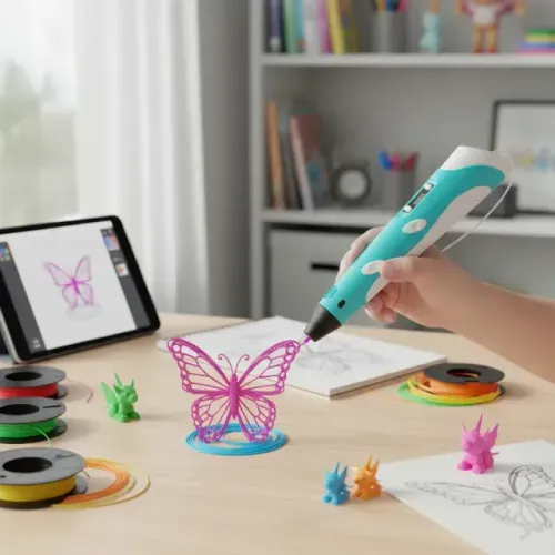 Caneta 3d Impressora Profissional + Refil +cabo Usb Infantil 