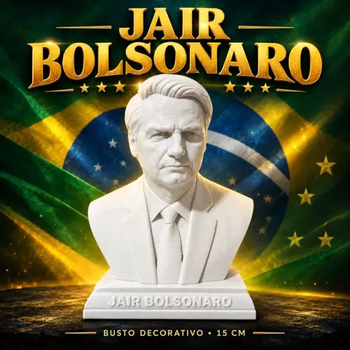 Busto Jair Bolsonaro 15 Cm Alto Detalhamento