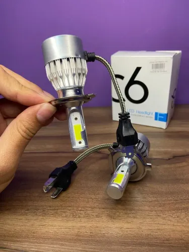 Par lâmpada farol H4 alto e baixo super led xenon 7200 lm