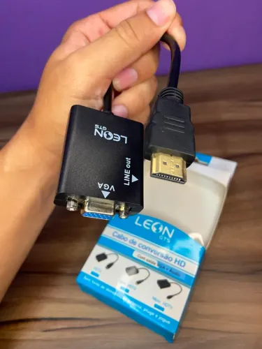 Cabo Conversor HDMI para VGA + Áudio Leon GTS