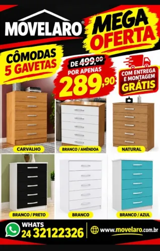 Cômoda 5 gavetas