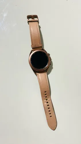 Samsung Galaxy Watch3 SM-R855 41mm estojo de aço inoxidável com pulseira de couro